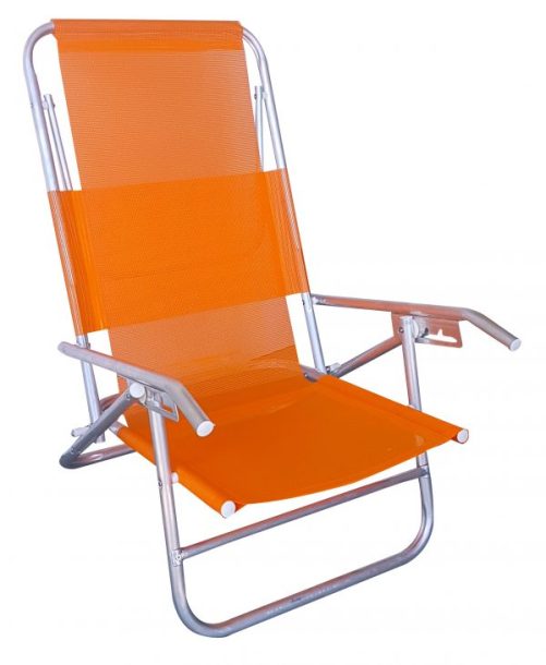 reposera playera aluminio naranja