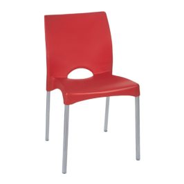 silla patas metal boston rojo