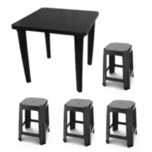 Combo 4 Banquetas plasticas y mesa Borneo esencial !